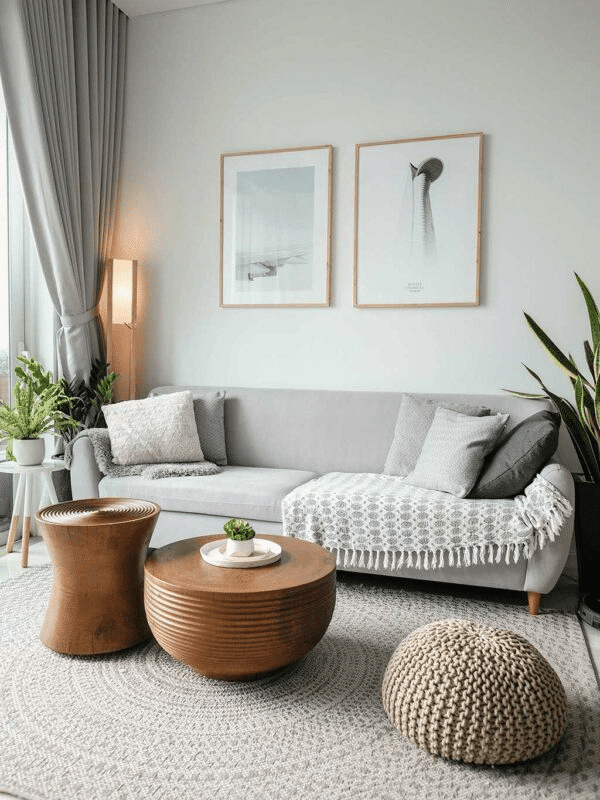 pinterest.com salón con decoración tendencia verde salvia